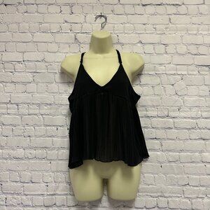 Paper Cranes Black Spaghetti Strap Tank Blouse Size Medium